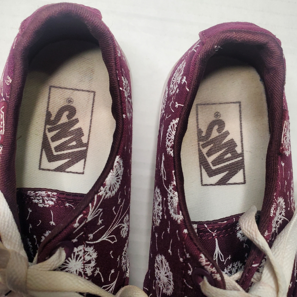 Vans Women's Burgundy Dandelion Sneakers 7 - Picture 2 of 8